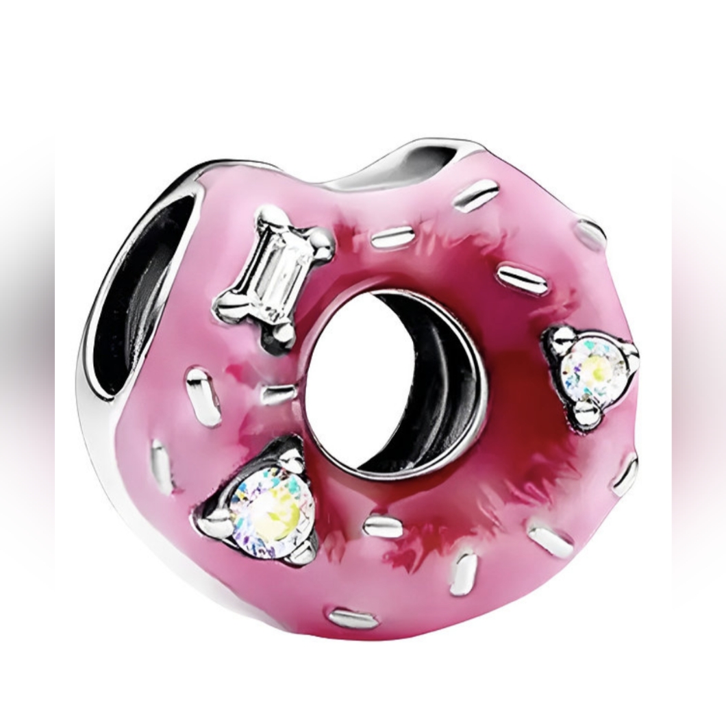 Pink Sprinkle Donut Charm